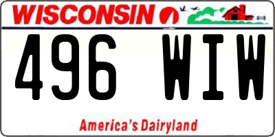 WI license plate 496WIW