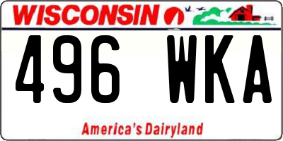 WI license plate 496WKA