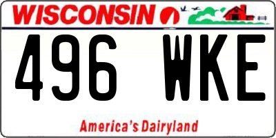 WI license plate 496WKE