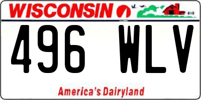 WI license plate 496WLV