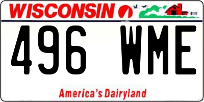 WI license plate 496WME