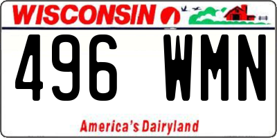 WI license plate 496WMN