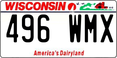 WI license plate 496WMX