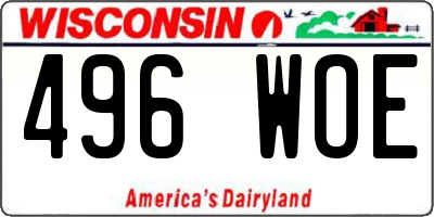 WI license plate 496WOE