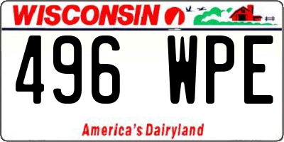 WI license plate 496WPE
