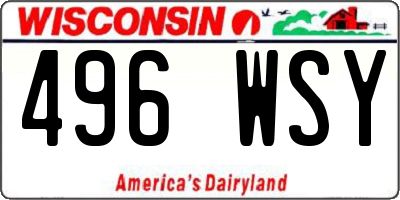 WI license plate 496WSY