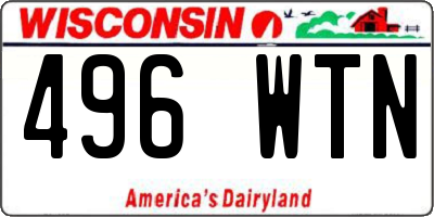 WI license plate 496WTN