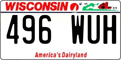 WI license plate 496WUH