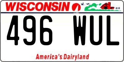 WI license plate 496WUL