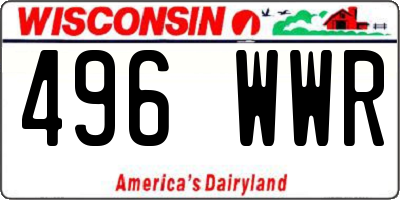 WI license plate 496WWR