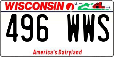 WI license plate 496WWS