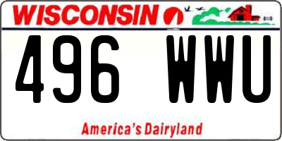 WI license plate 496WWU