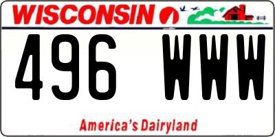WI license plate 496WWW