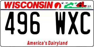 WI license plate 496WXC