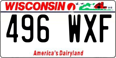 WI license plate 496WXF