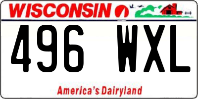WI license plate 496WXL