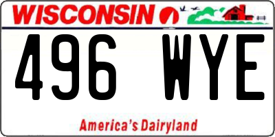 WI license plate 496WYE