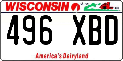 WI license plate 496XBD