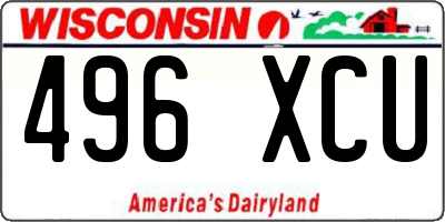 WI license plate 496XCU