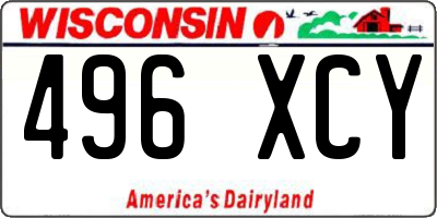 WI license plate 496XCY