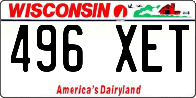 WI license plate 496XET