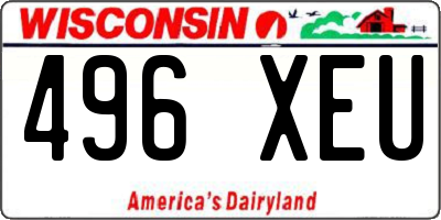 WI license plate 496XEU