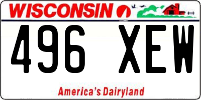 WI license plate 496XEW