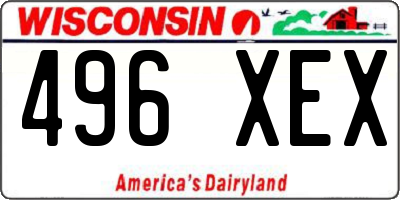 WI license plate 496XEX