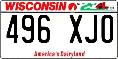 WI license plate 496XJO