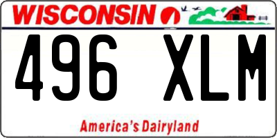 WI license plate 496XLM