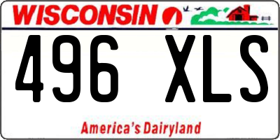 WI license plate 496XLS