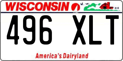 WI license plate 496XLT