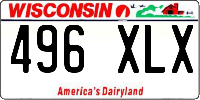 WI license plate 496XLX
