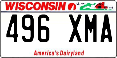 WI license plate 496XMA