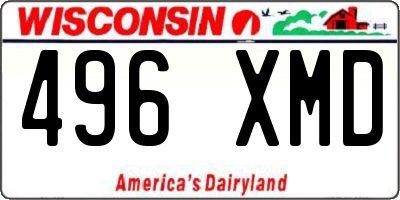 WI license plate 496XMD