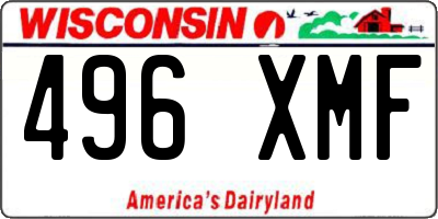 WI license plate 496XMF
