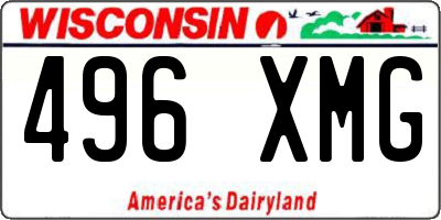 WI license plate 496XMG