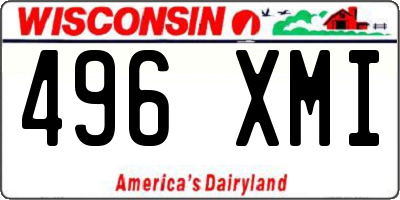 WI license plate 496XMI