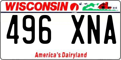 WI license plate 496XNA