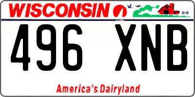WI license plate 496XNB