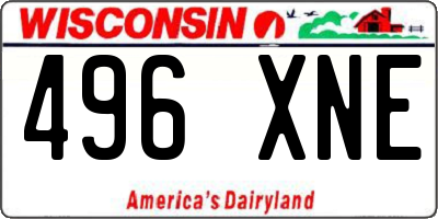 WI license plate 496XNE
