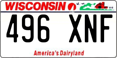 WI license plate 496XNF