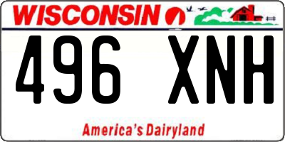 WI license plate 496XNH
