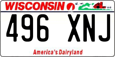 WI license plate 496XNJ