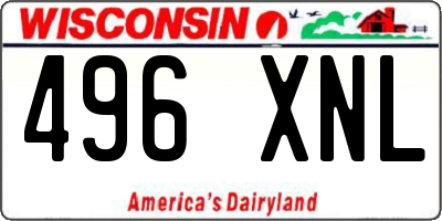 WI license plate 496XNL