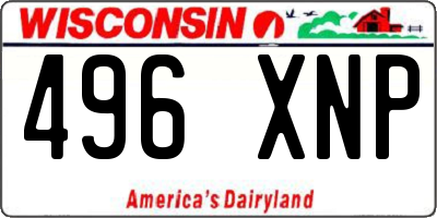WI license plate 496XNP