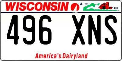 WI license plate 496XNS