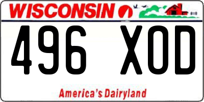WI license plate 496XOD