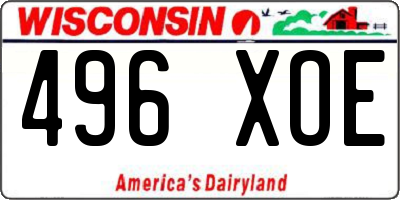 WI license plate 496XOE