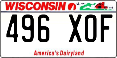 WI license plate 496XOF